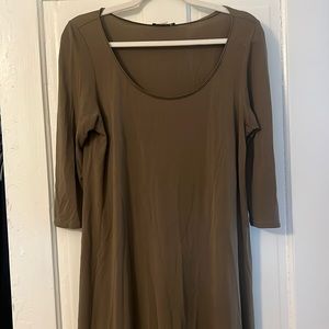 Eileen Fisher Silk Georgette Crepe Jewel Neck Dress